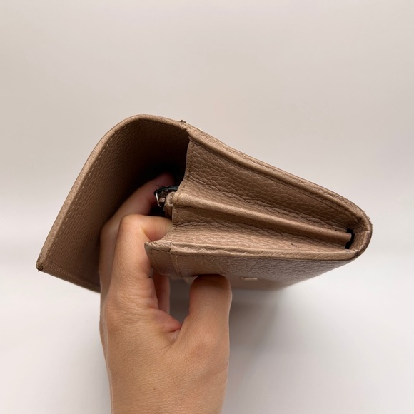 Authenticated GUCCI GG Marmont Leather Bifold Long Wallet Light Pink - Picture 8 of 10